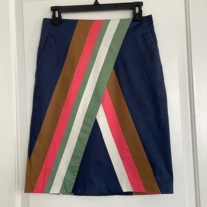 Boden Azalea and Conkers Skirt Pockets Size 4 Blue Pink Green Colorblock